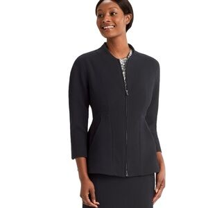 MM LaFleur Black Higgins Jacket Women's Sz M Classic Minimalist Career Stretch